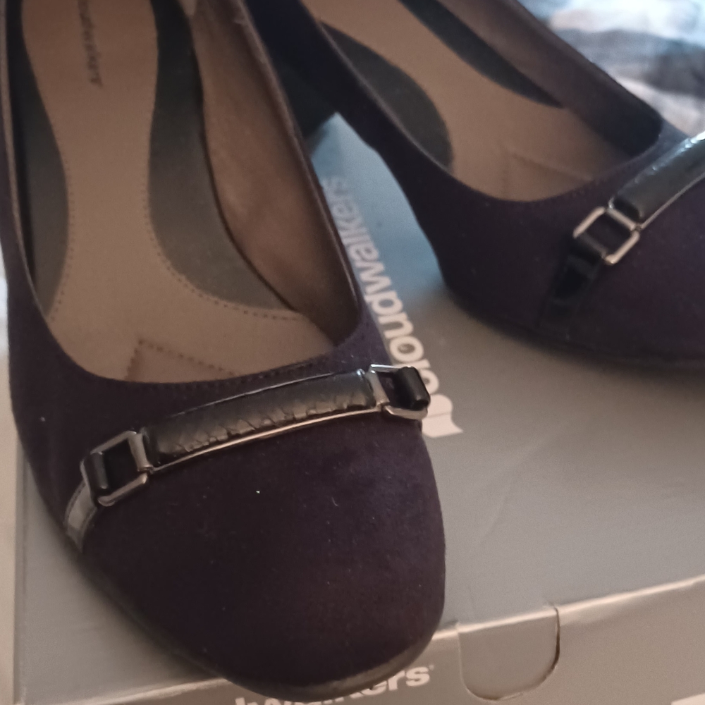 Cloudwalkers Women's Black  Faux Suede Upper Heels